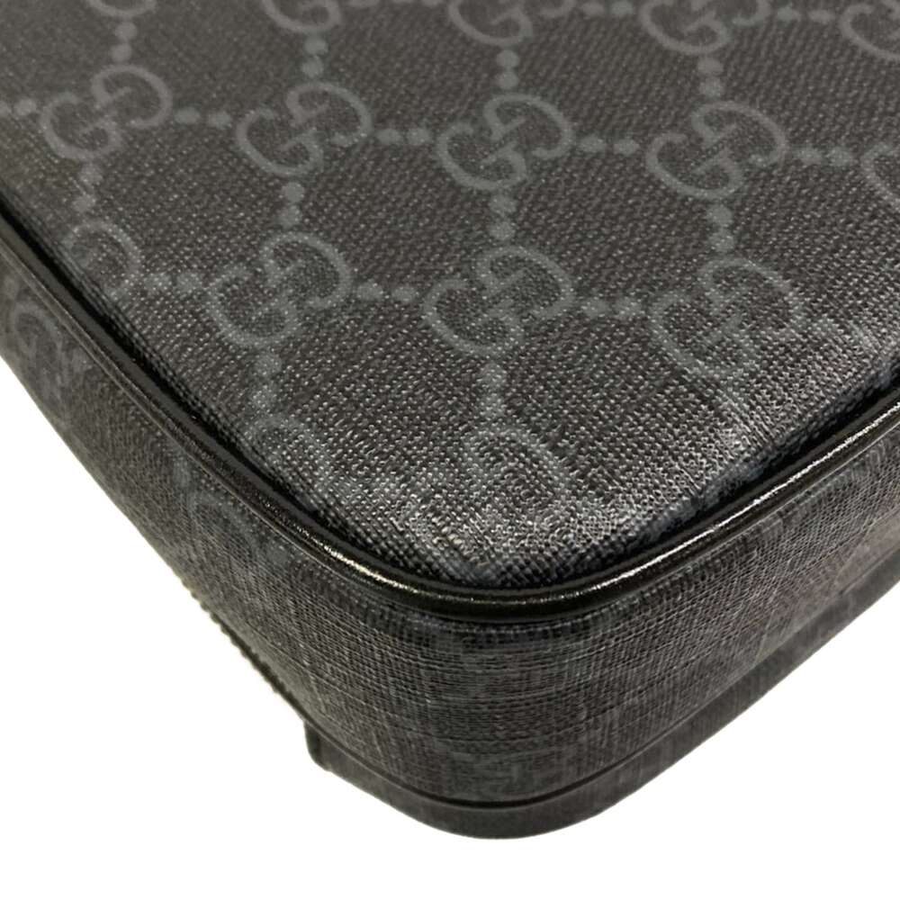 Gucci GG Plus GG Supreme/Interlocking G Shoulder Bag 672952 Black Dark Gray PVC - Picture 6 of 15